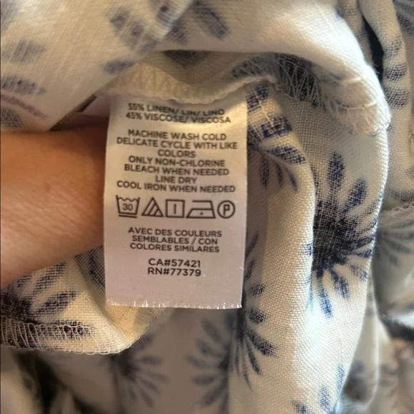 LOFT Blue and White Floral Jumpsuit - Picture 4 of 4